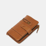 Cartera grande en piel cognac