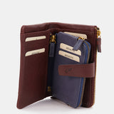 Cartera grande en piel burdeos