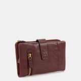 Cartera grande en piel burdeos