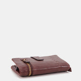 Cartera grande en piel burdeos