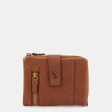 Cartera pequeña en piel cognac