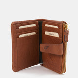 Cartera pequeña en piel cognac