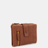 Cartera pequeña en piel cognac