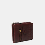 Cartera pequeña en piel burdeos