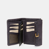 Medium wallet in blue leather