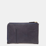 Medium wallet in blue leather