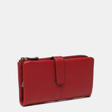 Cartera grande en piel roja