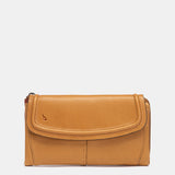 Cartera grande en piel cognac
