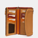 Cartera grande en piel cognac