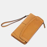 Cartera grande en piel cognac