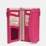 Cartera grande en piel fucsia