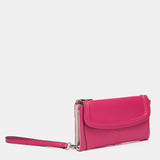 Cartera grande en piel fucsia