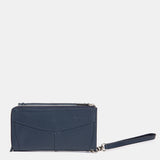 Cartera grande en piel azul