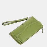 Cartera grande en piel verde