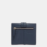 Tarjetero en piel azul