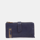 Große blaue Lederbrieftasche