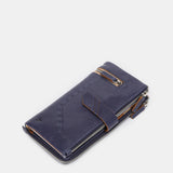 Große blaue Lederbrieftasche