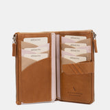 Mittelgroße Geldbörse aus cognacfarbenem Leder