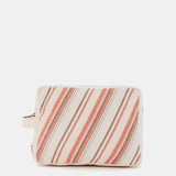 Orange gestreifte Strandtasche aus Baumwolle