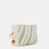 Grün gestreifte Strandtasche aus Baumwolle