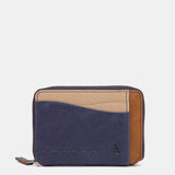 Tarjetero de piel azul