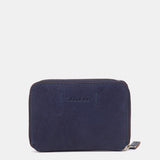 Tarjetero de piel azul