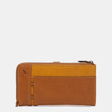 Cartera grande en piel cognac