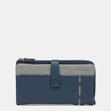 Cartera grande en piel azul