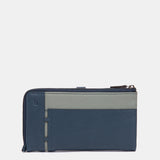 Cartera grande en piel azul