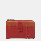 Cartera mediana en piel roja