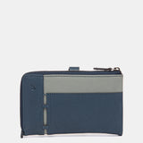 Cartera mediana en piel azul