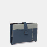 Cartera mediana en piel azul