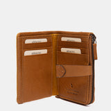 Cartera pequeña en piel cognac