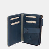 Cartera pequeña en piel azul