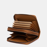 Cartera pequeña en piel cognac