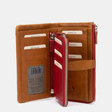 Cartera grande de piel roja