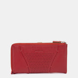 Cartera grande de piel roja