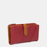 Cartera grande de piel roja