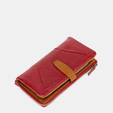 Cartera grande de piel roja