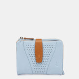 Light blue leather small wallet