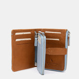 Light blue leather small wallet