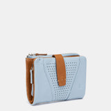 Light blue leather small wallet