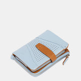 Light blue leather small wallet