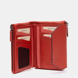 Cartera mediana en piel roja