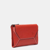 Cartera mediana en piel roja