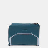 Cartera mediana en piel azul