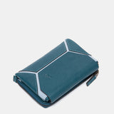 Cartera mediana en piel azul