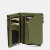 Cartera mediana en piel verde