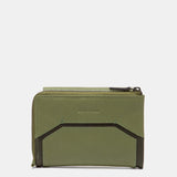 Cartera mediana en piel verde