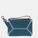 Monedero en piel azul